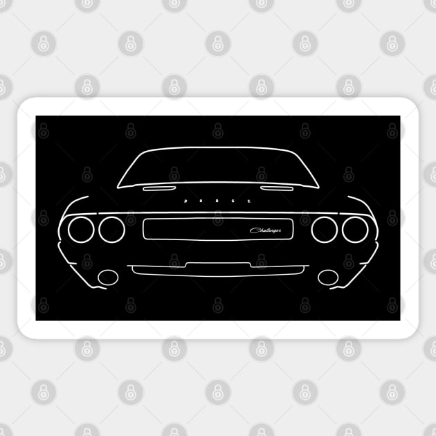 1970 Dodge Challenger classic car white outline graphic Sticker by soitwouldseem